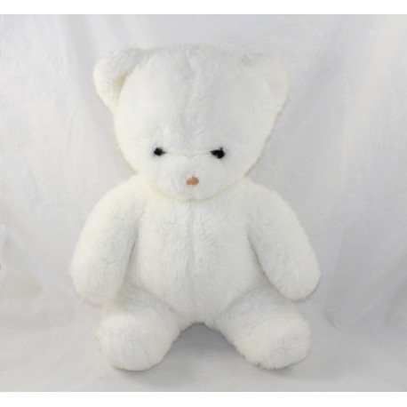 Plush bear PASTEL white vintage old 38 cm