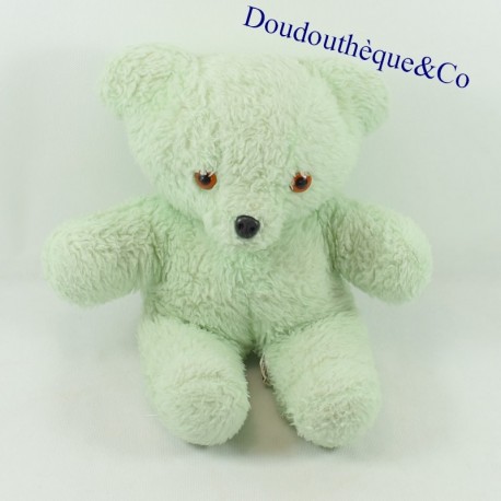 Plush bear vintage light green plastic eyes 32 cm