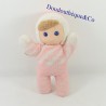 Plush doll BOULGOM pink striped white vintage 23 cm