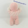 Plush doll BOULGOM pink striped white vintage 23 cm