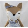 Plush fox BOUCHARA dress flowered fabrics daughter fox 40 cm
