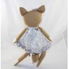 Plush fox BOUCHARA dress flowered fabrics daughter fox 40 cm