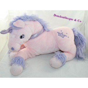 Grande unicorno di pelux pelux magico cavallo rosa viola 50 cm