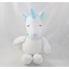 Doudou unicorn TOM & KIDDY white and blue eyes closed 35 cm