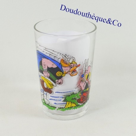 Glas Senf Asterix und Chef Normand Grossbaf Goscinny-Uderzo vintage 1968