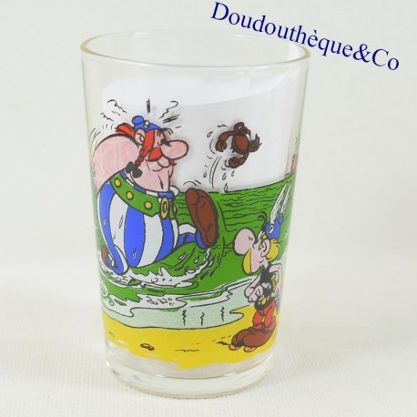 Glas Senf Asterix und Obelix am Meer Goscinny-Uderzo Vintage 1968