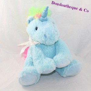 Einhorn Plüsch MAX & SAX Carrefour blau