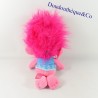 Peluche Poppy Troll Rose Dreamworks cheveux rose 35 cm