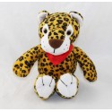Plush leopard FERRERO KINDER bandana red spots orange black 25 cm
