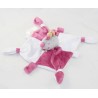 Doudou flacher Igel DREI KILOS SIEBEN Puppe rosa weißer Knoten 20 cm