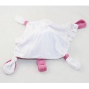 Doudou flacher Igel DREI KILOS SIEBEN Puppe rosa weißer Knoten 20 cm