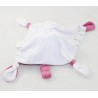 Doudou flacher Igel DREI KILOS SIEBEN Puppe rosa weißer Knoten 20 cm