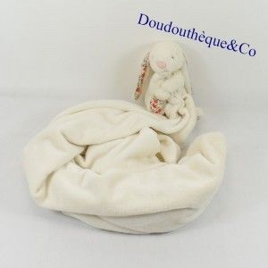 Coniglio Doudou JELLYCAT e le sue orecchie e gambe coperte fiorite 18 cm
