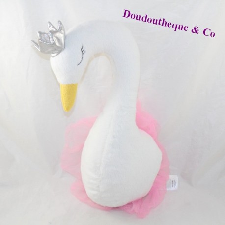 Cisne de felpa PRIMARK blanco tutú rosa corona 34 cm