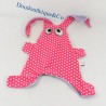 Doudou flat rabbit NOTSOBIG Toumou red with purple polka dots 35 cm