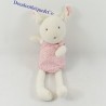 Doudou conejo DPAM bebé blanco lunar vestido cereza bellhole De la misma a la misma 30 cm