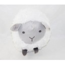 Peluche mouton ZEEMAN blanc gris grelot boule 15 cm