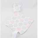 Blanket flat rabbit OBAIBI round pink gray silver diamond fabric 34 cm