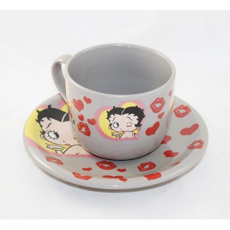 Tazón + plato Betty Boop KING CARACTERÍSTICAS juego de desayuno tazón grande y corazón de platillo