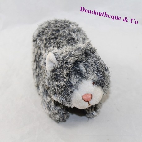 Petite peluche chat poils longs gris