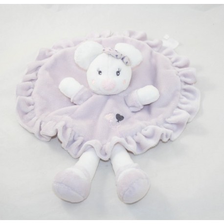 Doudou flache Maus KIMBALOO Kleid lila Herzen 30 cm