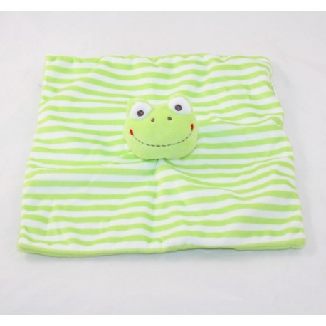 Doudou flat frog SHENZHEN square striped green and white 23 cm
