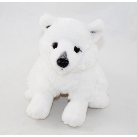 Peluche loup blanc CREATIONS DANI tout doux 16 cm