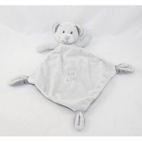 Doudou plat ours SIMBA TOYS I love mum & dad rauange grau 31 cm