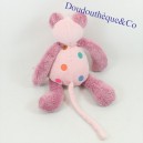 Mouse cuddly toy MARESE Noélie Les Zooxoo pink with multicoloured polka dots 25 cm