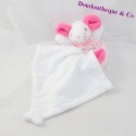 Doudou handkerchief mouse WHITE PINK BARLEY SUGAR