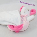 Doudou handkerchief mouse WHITE PINK BARLEY SUGAR
