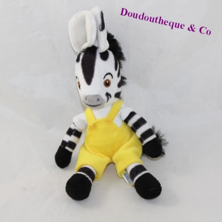 Plush zebra Zou DUJARDIN animated series yellow overalls 21 cm