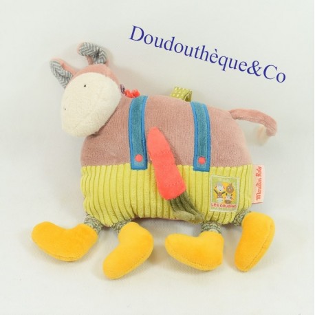 Musical plush donkey MOULIN ROTY The Cousins of the mill 24 cm