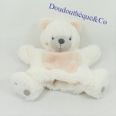 Doudou marionnette ours  SIMBA TOYS blanc et roux 23 cm