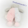 MUSTI Bear Cuddly Toy, by Mustela, pink grey with flower pattern, 21 cm