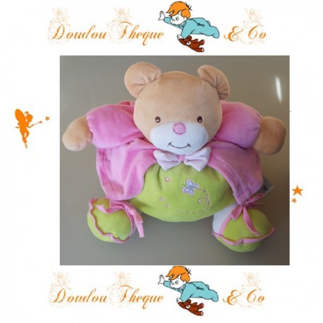 Peluche doudou Ours FANTASY TOYS vert et rose 30 cm Peluche doudou Ours FANTASY TOYS vert et rose 30 cm