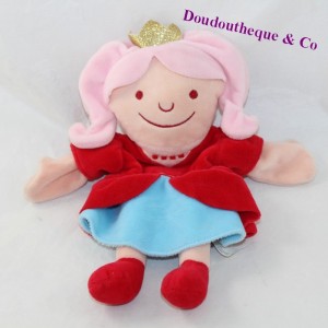 Doudou marionnette princesse HEMA couronne dorée 29 cm