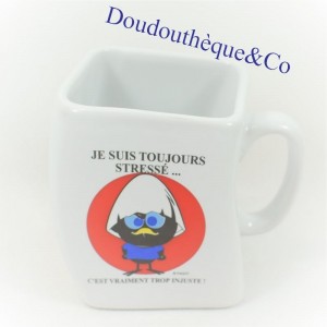 Mug Duck CALIMERO forma quadrata "Sono sempre stressato" 10 cm