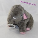 Elefante gris rosa de felpa musical