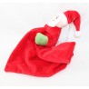 Doudou mouchoir Pére Noël BE HAPPY rouge blanc vert 40 cm
