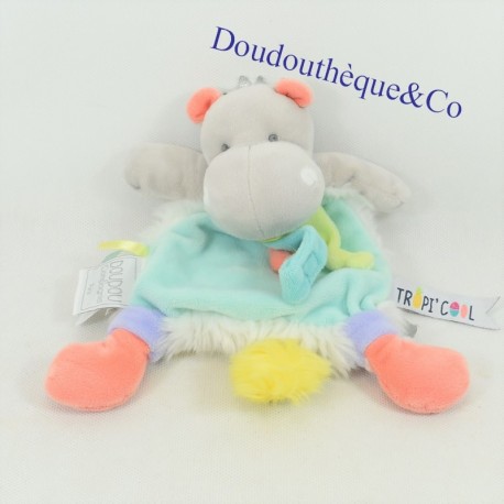 Doudou hippopotamus DOUDOU AND COMPANY Lollipop tie tropi'cool DC3301 20 cm