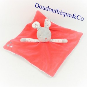 Doudou flache Maus OBAIBI grau rot und weiß bis Sterne 24 cm