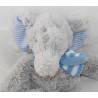 Peluche éléphant PRIMARK gris bleu écharpe laine 33 cm