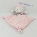 Doudou flat unicorn CHILDREN'S WORDS pink gray stars 30 cm