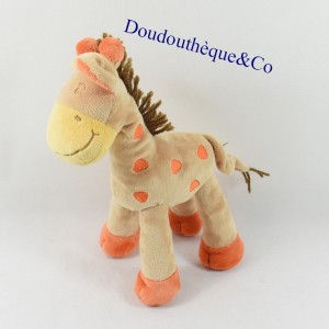 Peluche girafe NICOTOY " The baby collection" beige tâches orange 26 cm