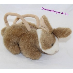 Plush bag rabbit FIZZY brown white 22 cm