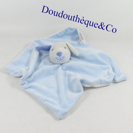 Doudou plat chien PRIMARK bleu rayé blanc Baby Comforter