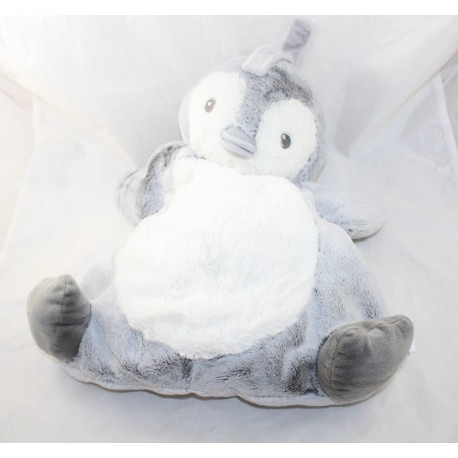 Pijama de felpa de gama Penguin TEX gris blanco moteado Carrefour 45 cm