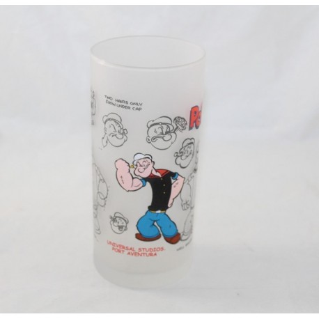 Glas Popeye UNIVERSAL STUDIOS Port Aventura Glas hoch weiß 16 cm