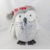 Plush owl GUND gray white wool cap 27 cm